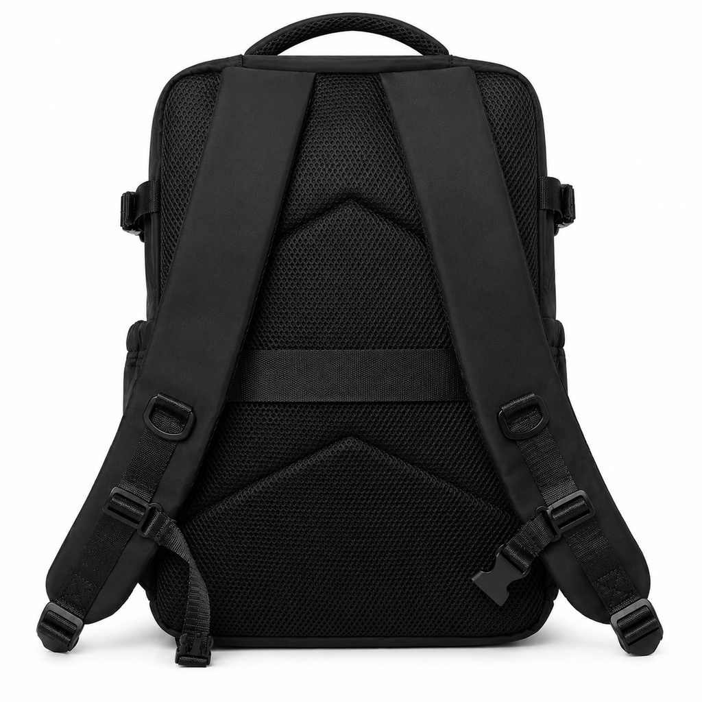 Sac à dos Movara Vacuum Pro noir, vue arrière et dos respirant