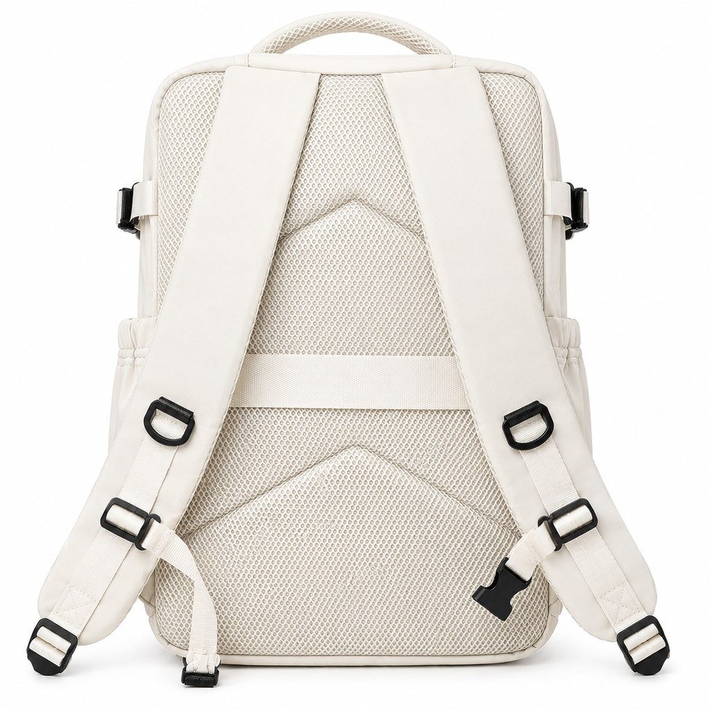 Sac à dos Movara Vacuum Pro blanc, vue arrière et dos respirant